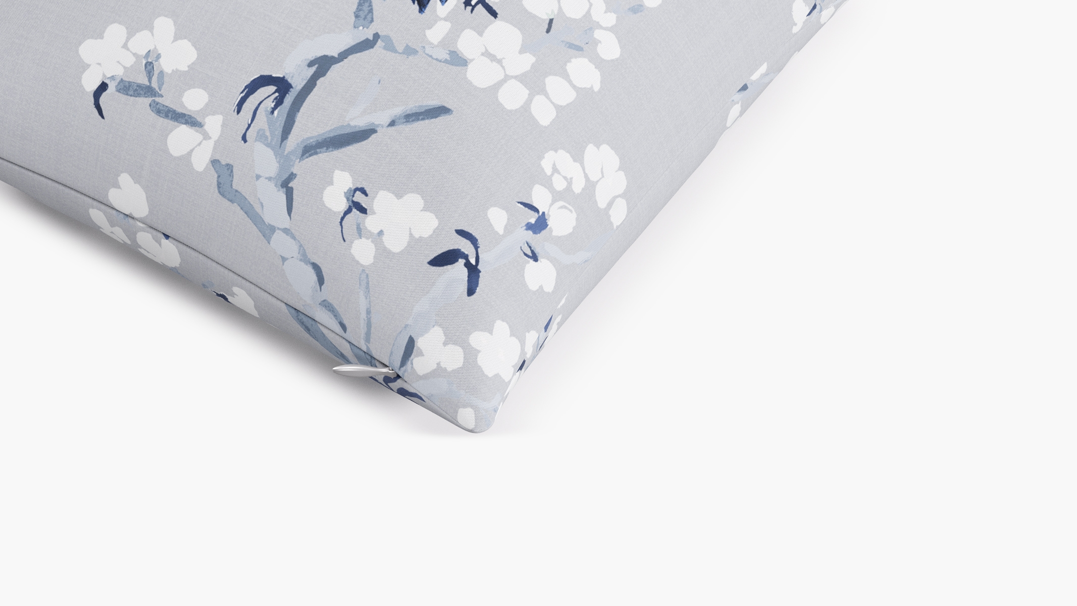 Throw Pillow, Blue Cherry Blossom, 16" x 16" - Image 1
