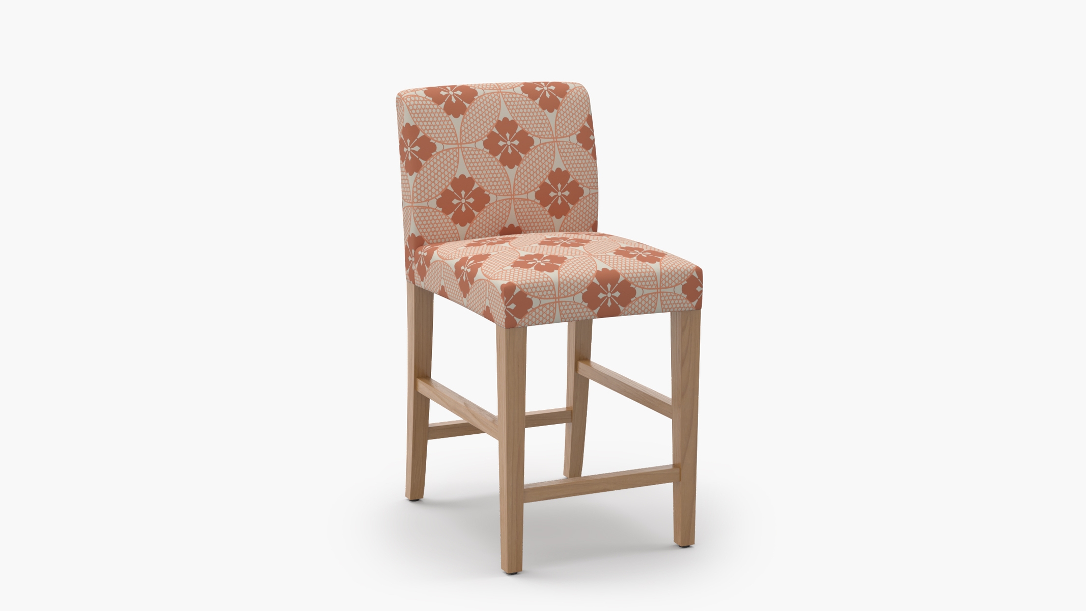 Signature Dining Counter Stool, Coral Solaire, Natural Square Tapered Leg - Image 1