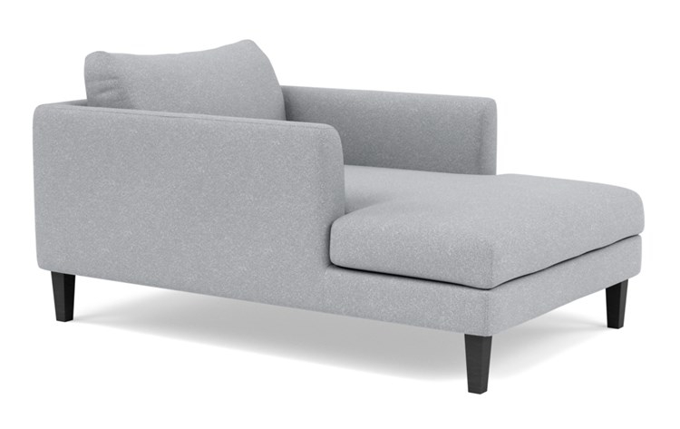 Owens Chaise Chaise Lounge with Grey Gris Fabric and Painted Black legs - Image 1