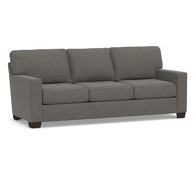 Buchanan Square Arm Upholstered Grand Sofa 89.5", Polyester Wrapped Cushions, Chenille Basketweave Charcoal - Image 0