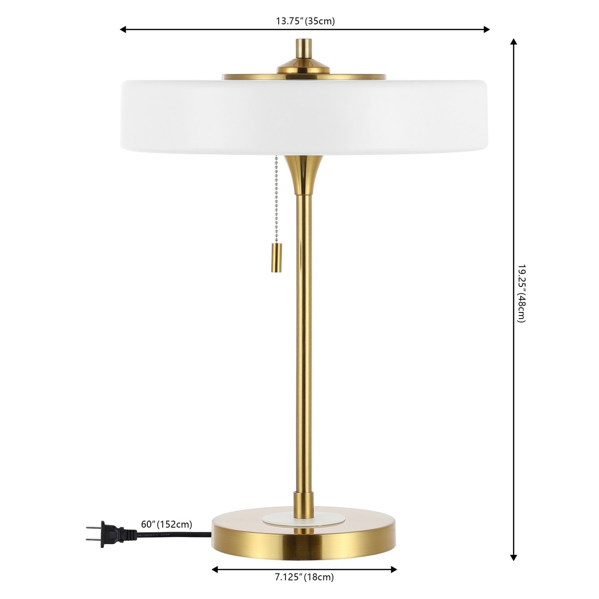 Decker 19.25 Inch Table Lamp - White/Brass - Image 4