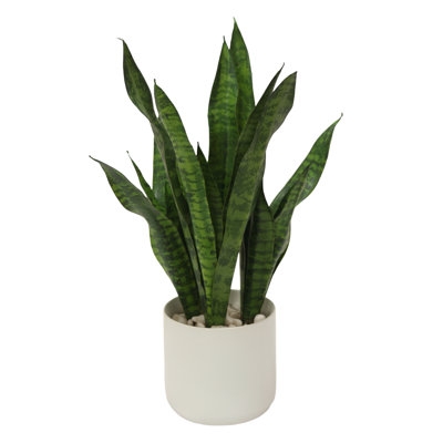 24" Artificial Snake Plant Plant in Planter - Image 0