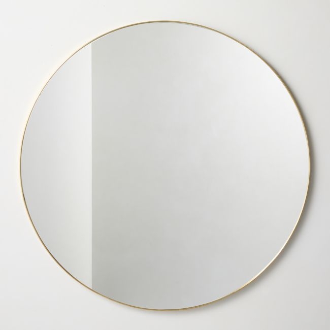 Espressione Unlacquered Brass Round Wall Mirror 48" - Image 0