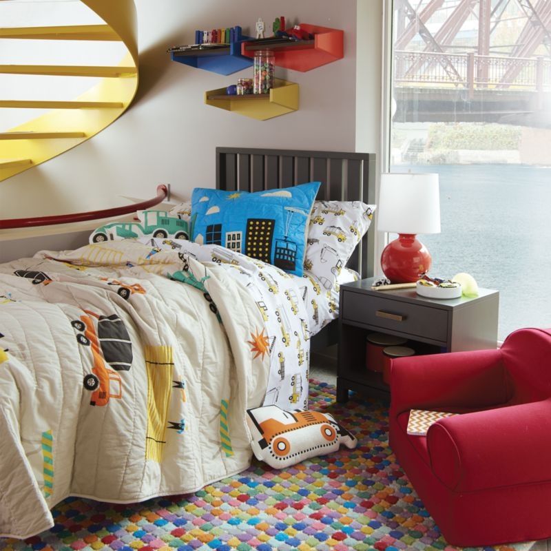 Parke Charcoal Wood Kids Nightstand with Drawer - Image 3