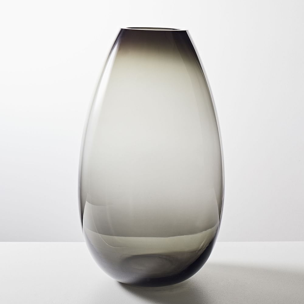 Foundations Glass Tapered Vase, Silver, 16" - Image 0