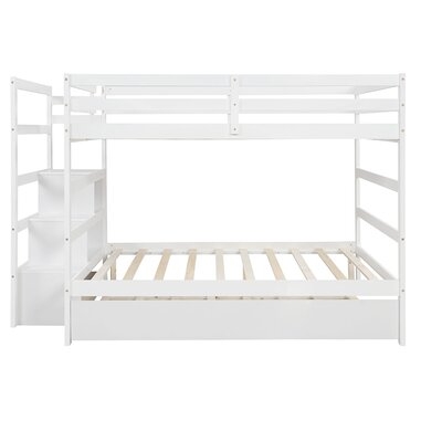 Full Over Full Bunk Bed Twin Trundle (Gray) - Image 0