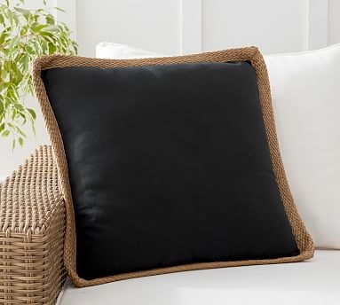 Trim Outdoor Pillow, 20 x 20", Black - Image 0