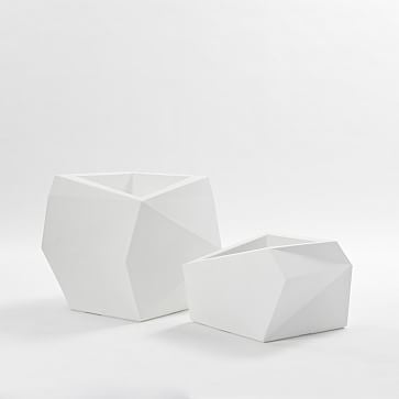 Origami Planter, 23", White - Image 2