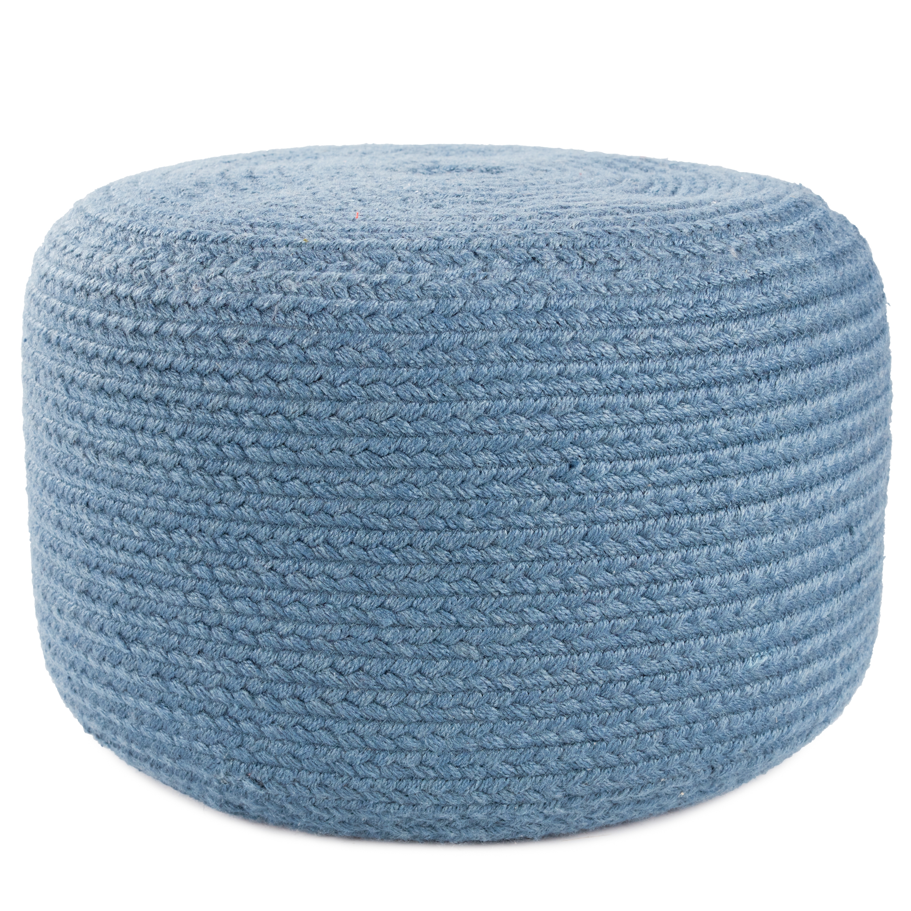 Vibe by Santa Rosa Indoor/ Outdoor Solid Blue Cylinder Pouf - Image 1
