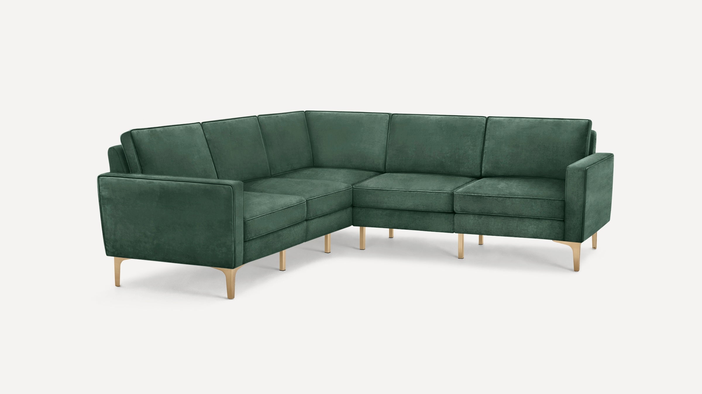 Nomad Velvet 5-Seat Corner Sectional - Midnight - Performance Velvet / Brass - Metal - Image 7