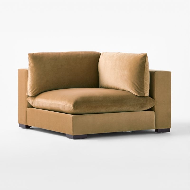 Deseo Copper Brown Performance Velvet Deep Depth Corner Chair - Image 2