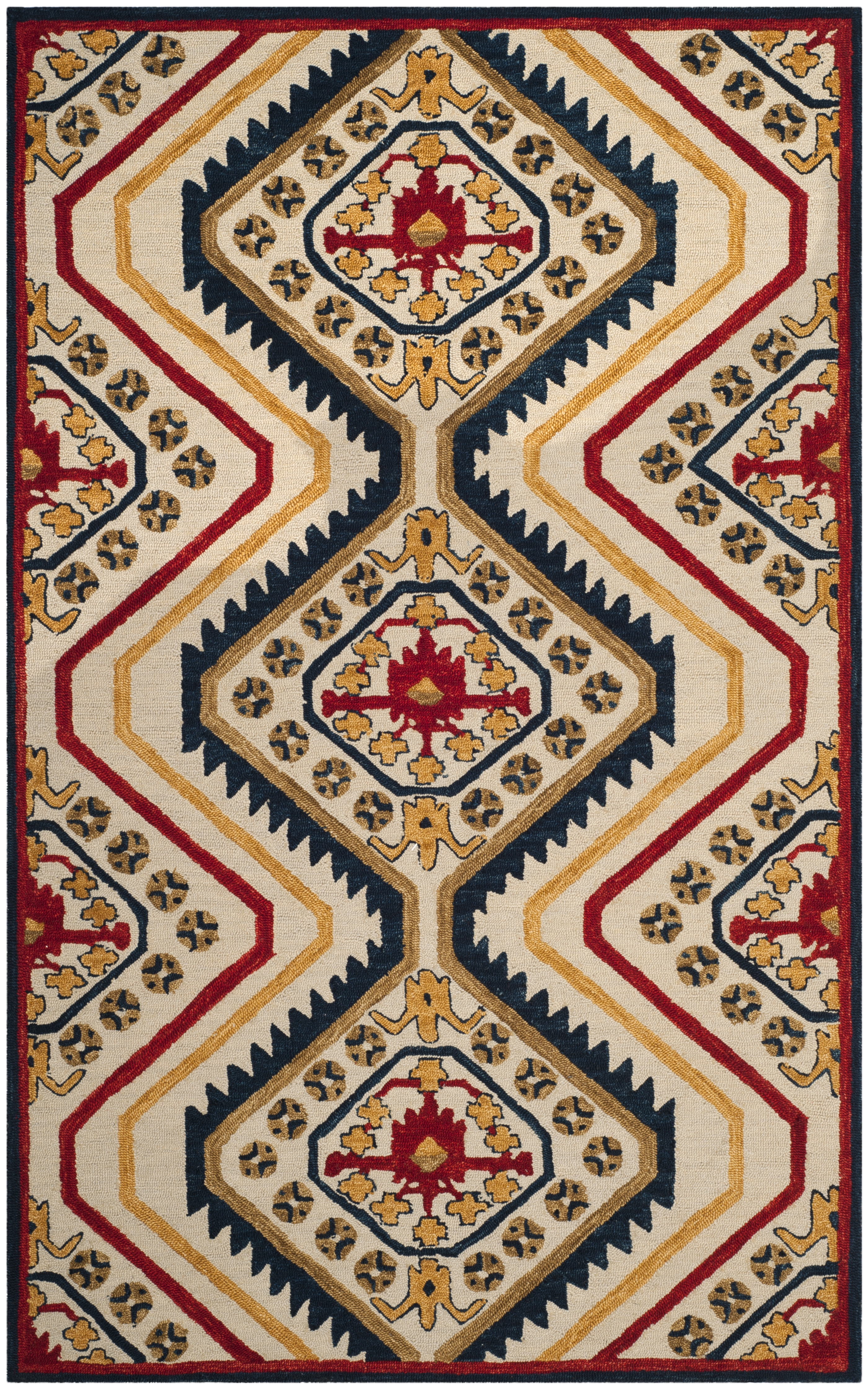 Arlo Home Hand Tufted Area Rug, APN701A, Ivory/Multi,  4' X 6' - Image 0