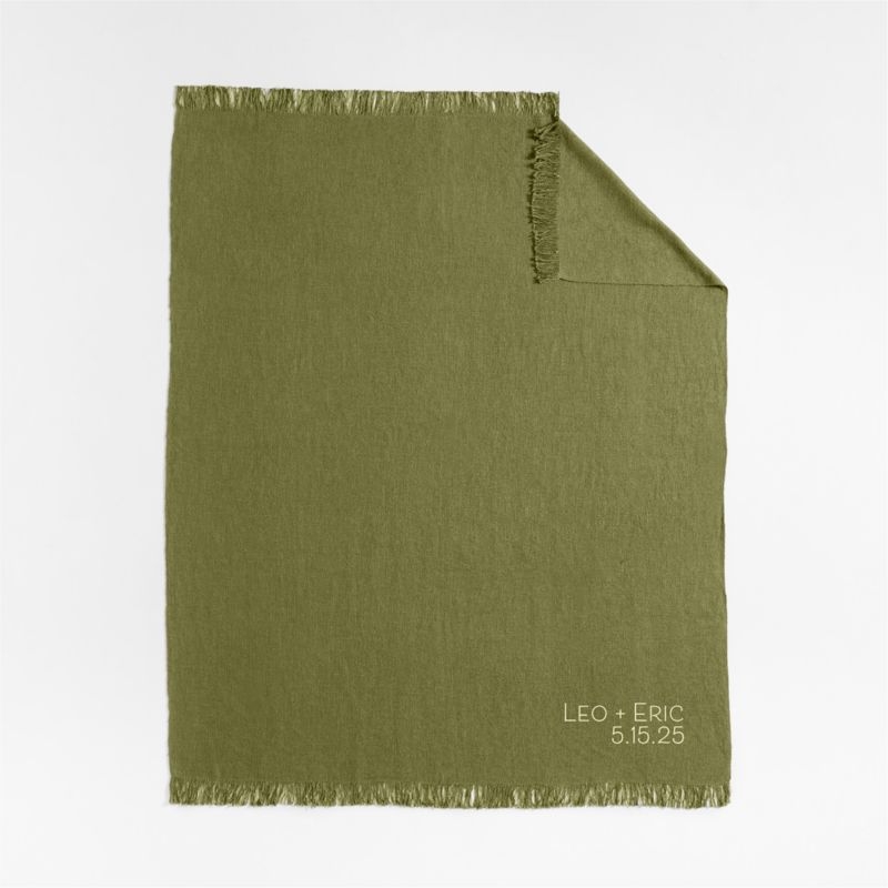 Casual Textured Fringe 70"x55" Cyprus Green Throw Blanket - Image 4