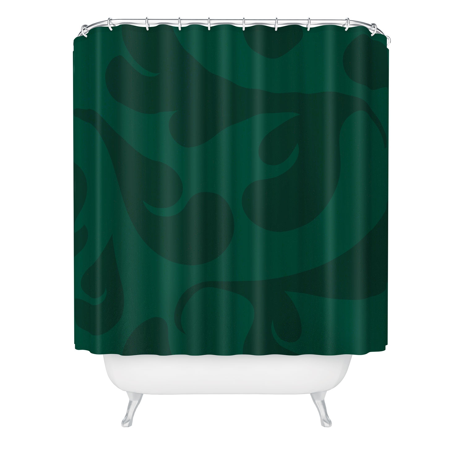 Playful Green by Camilla Foss - Shower Curtain Standard 71" x 74" with Liner and Rings - Image 0