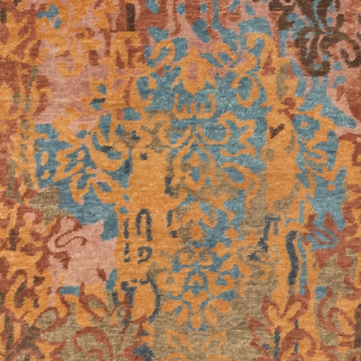 Brocade Orange Indoor 5' x 8' Handmade Rug - Image 1