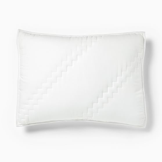 Tencel Stepped Standard Sham, Stone White - Image 0