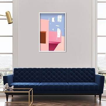 Oliver Gal Freeshape Building 8 24x36 Pink Framed Art - Image 1