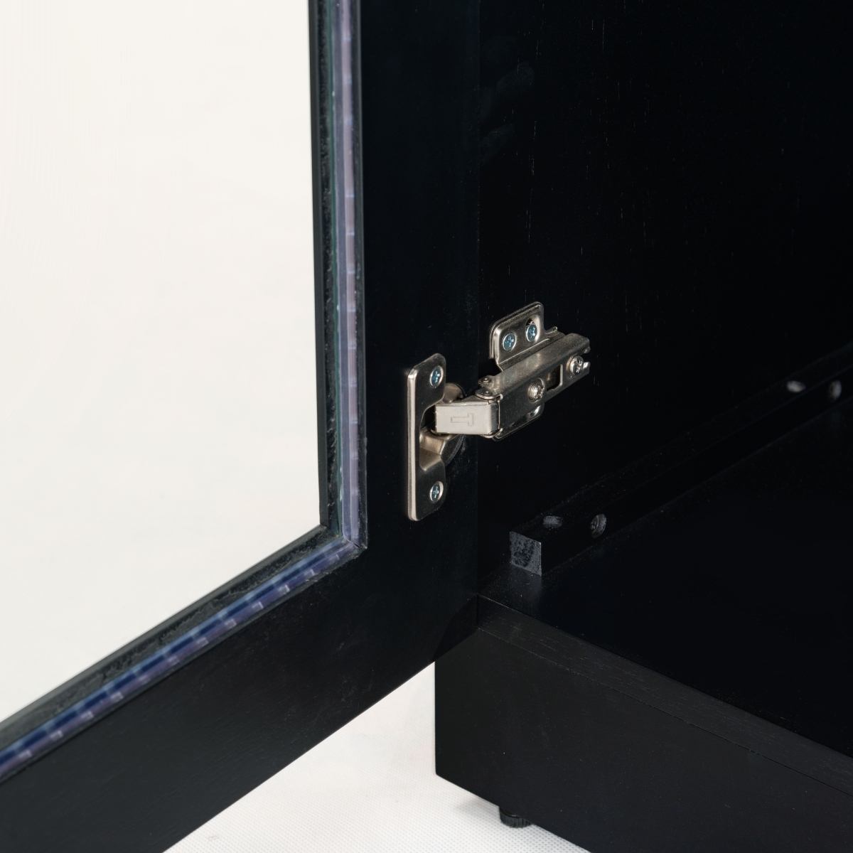 Roades Glass Cabinet Bookcase - Black - Image 3