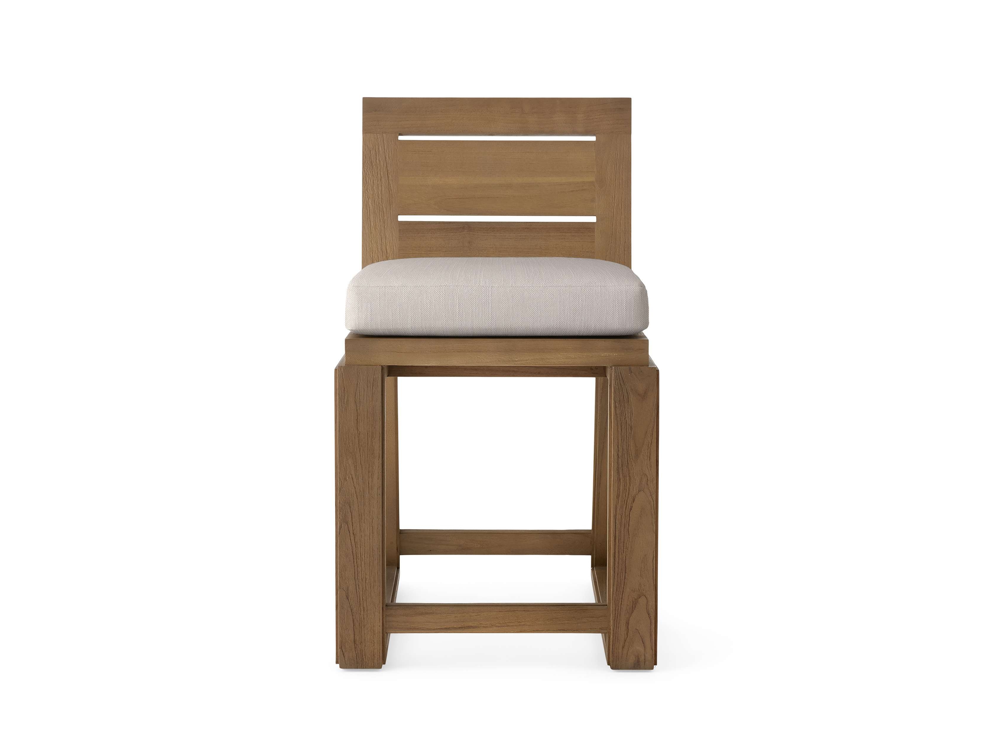 Canyon Outdoor Counter Stool Teak in Natural  Starboard Lace/Weathered Fawn - Image 0