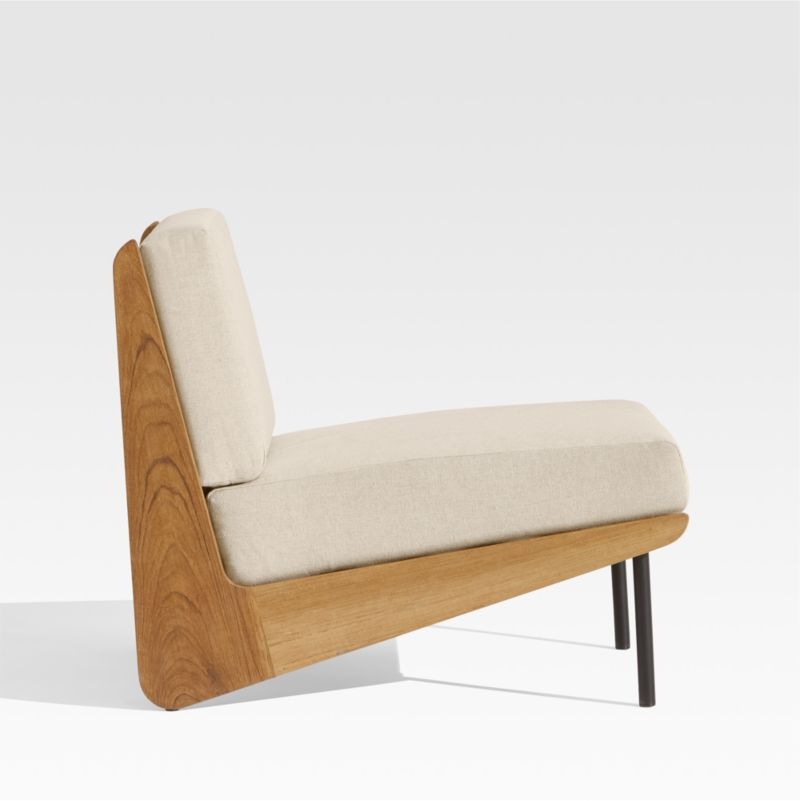 Kinney Teak Wood Outdoor Lounge Chair with Cushion - Image 1