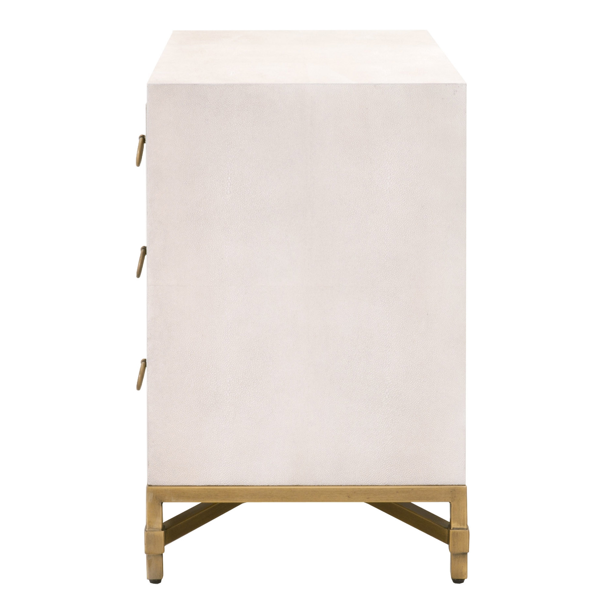 Colette Shagreen Nightstand, White & Gold - Image 4
