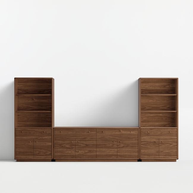 Lafayette 152" Walnut Storage Media Console Set - Image 0