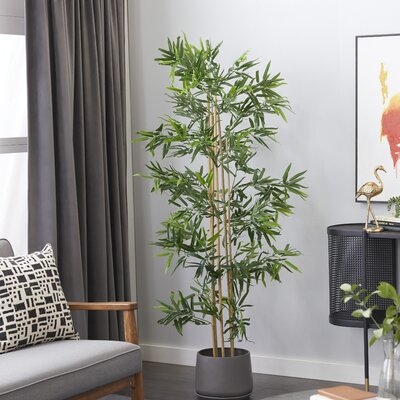 72'' Artificial Bamboo Tree in Pot - Image 0