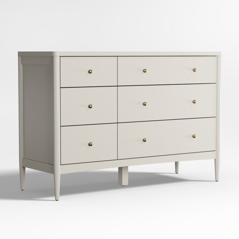 Hampshire Cozy Grey Wood 6-Drawer Kids Dresser - Image 5