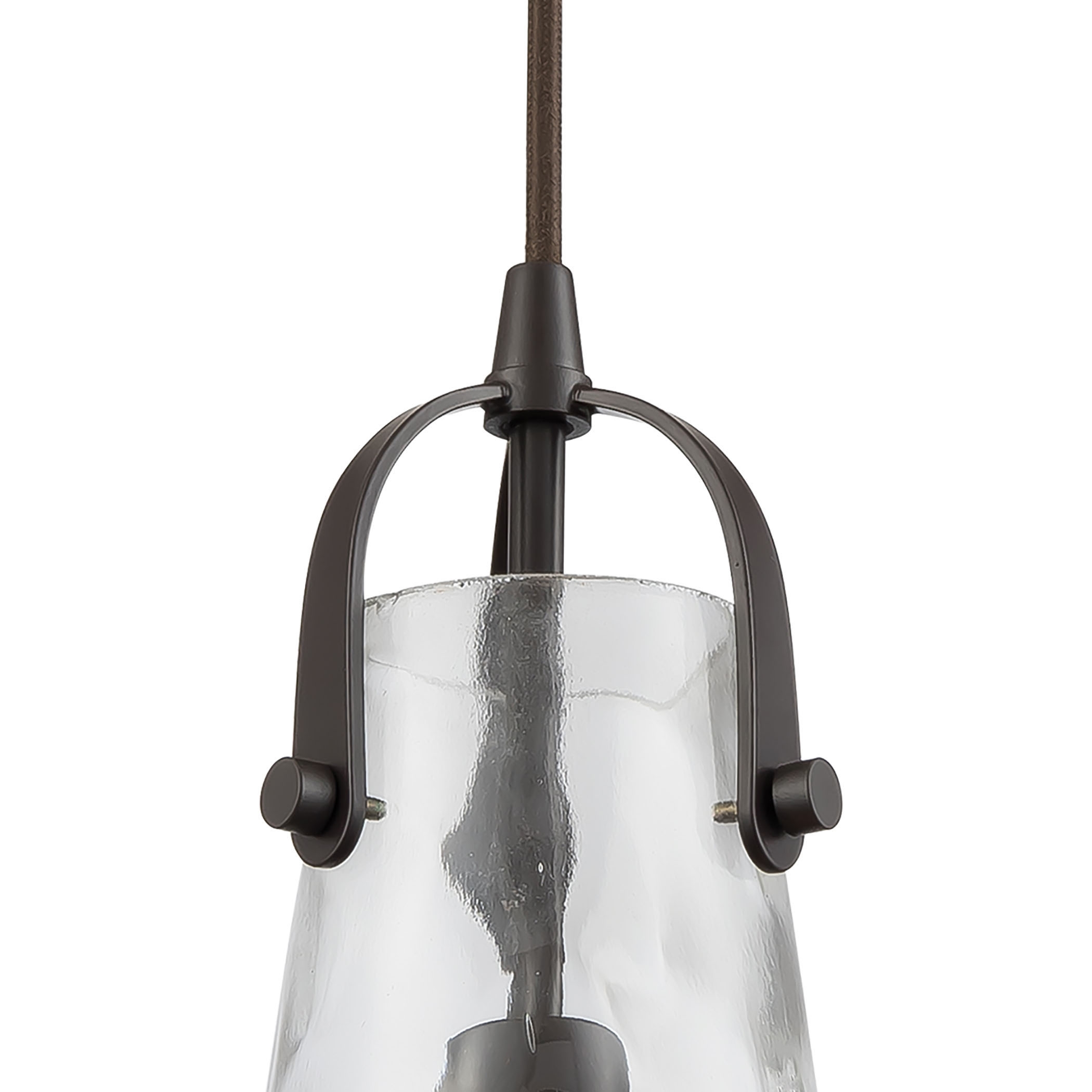 Hand Formed Glass 8'' Wide 1-Light Mini Pendant - Oil Rubbed Bronze - Image 4