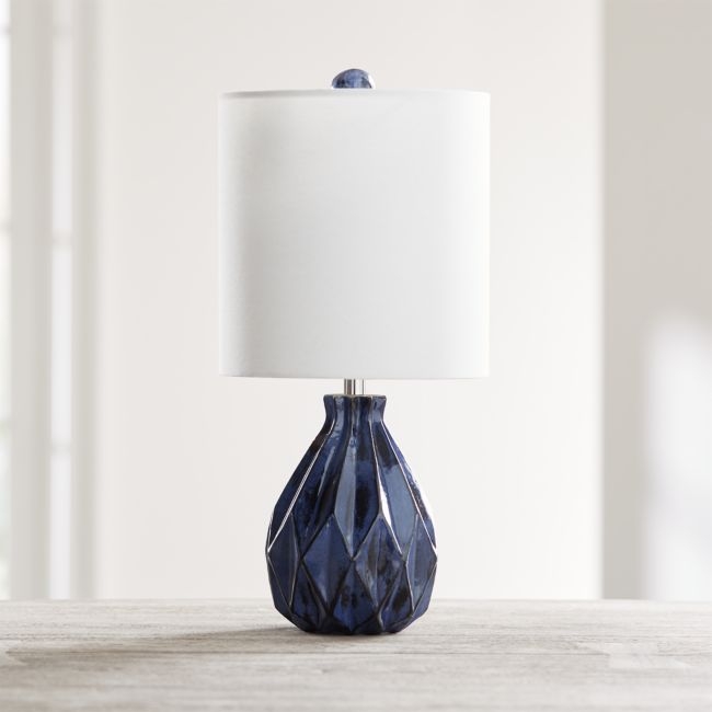 Origami Blue Ceramic Table Lamp, Set of 2 - Image 0