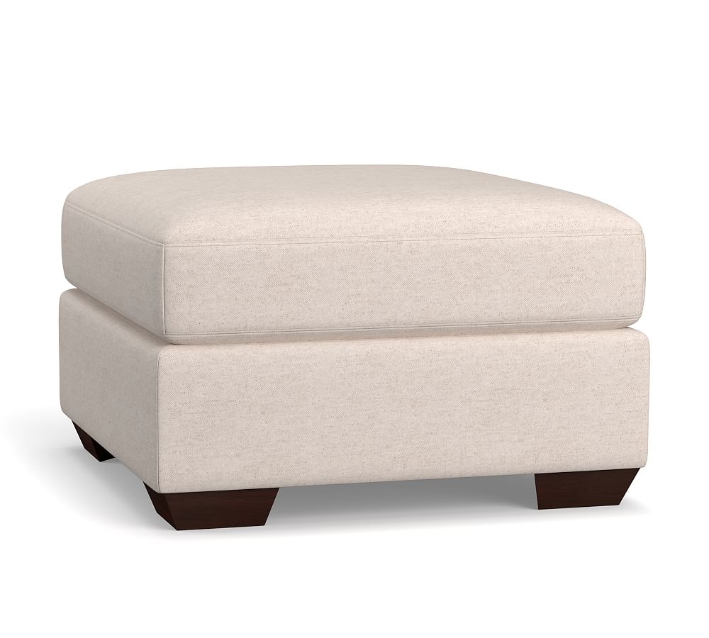 Big Sur Square Arm Upholstered Ottoman 32" x 25", Polyester Wrapped Cushions, Performance Everydaylinen(TM) by Crypton(R) Home Graphite - Image 0