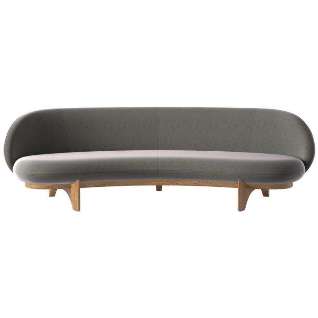 Newt 97" Curved Sofa Luca Storm - Image 0