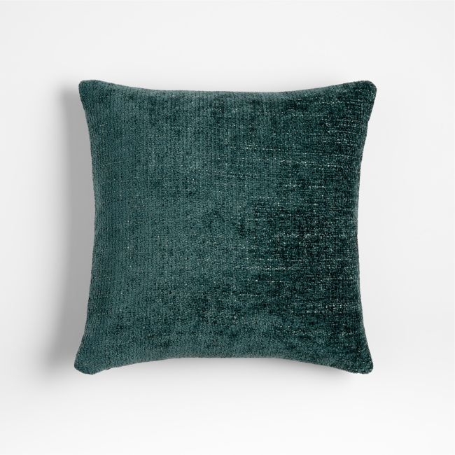 Monarch Chenille 18"x18" Cool Pine Green Throw Pillow Cover - Image 0