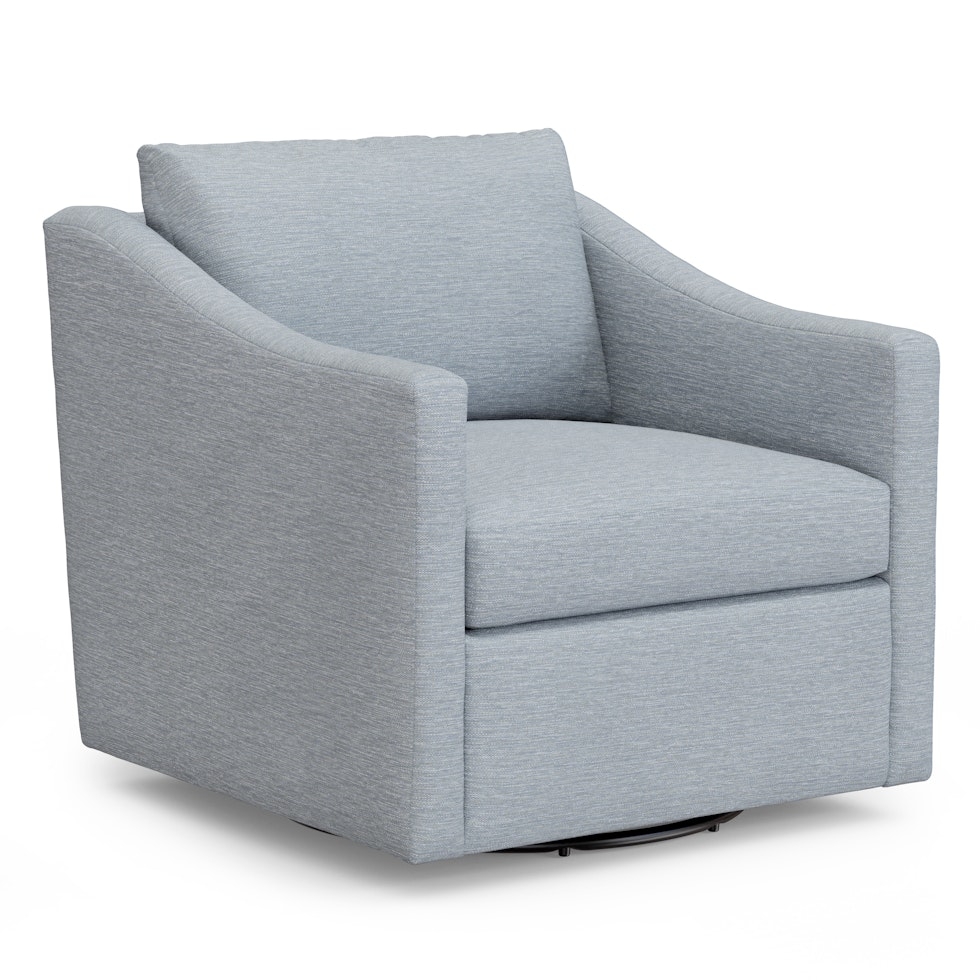 Landry 32.25" Swivel Lounge Chair - Silver Light Blue - Image 0