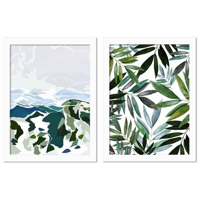 Green Mountains by Louise Robinson - 2 Piece Painting Print Set - Image 0