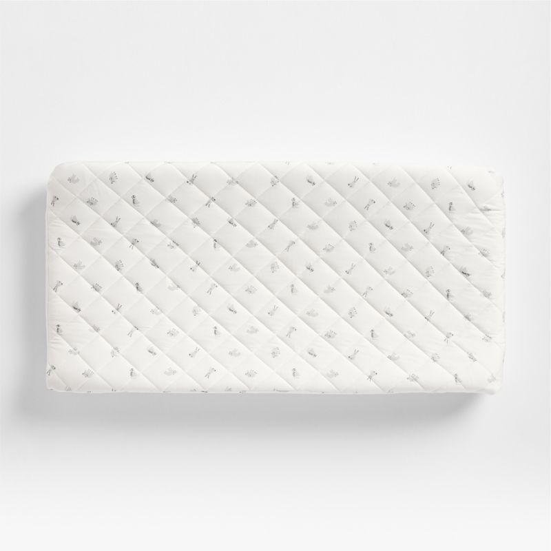 Baby's First Grey Animal Organic Cotton Heathered Jersey Baby Changing Pad Cover - Image 1