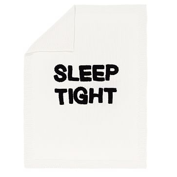 Sleep Tight Baby Blanket, Ivory + Black, WE Kids - Image 0