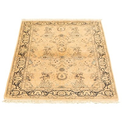 One-of-a-Kind Hand-Knotted New Age Pako Persian 18/20 Ivory 4'1" x 6'1" Wool Area Rug - Image 0