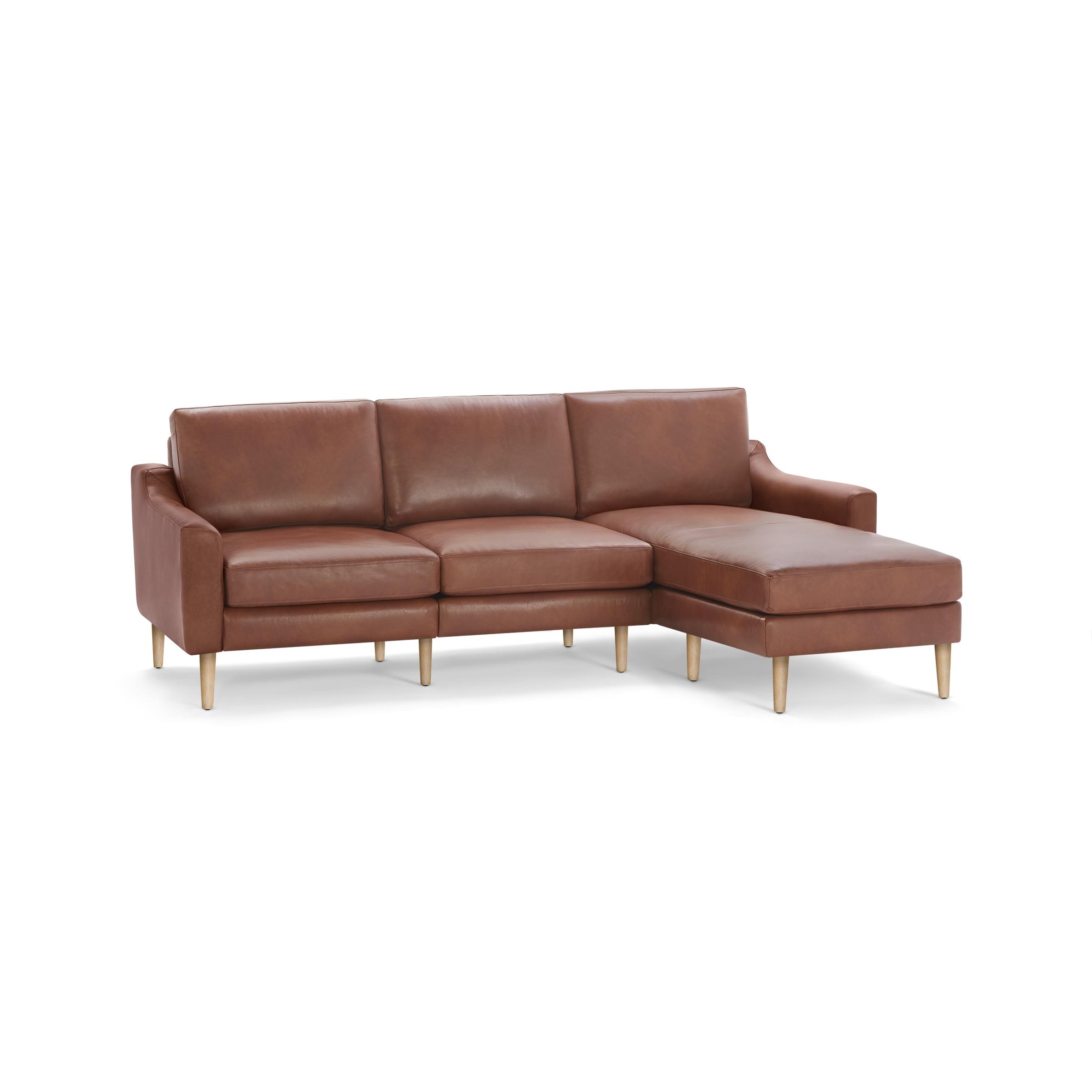 Nomad Leather Sectional - Chestnut - Top Grain Leather / Oak - Wood / Slope - Image 0