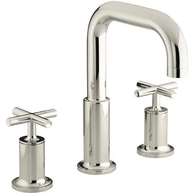 Purist Deck-Mount Bath Faucet Trim for High-Flow Valve with Cross Handles, Valve Not Included - Image 0