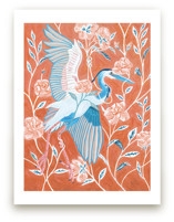 Blue Heron With Blossoms Limited Edition Fine Art Print 2 - Image 0
