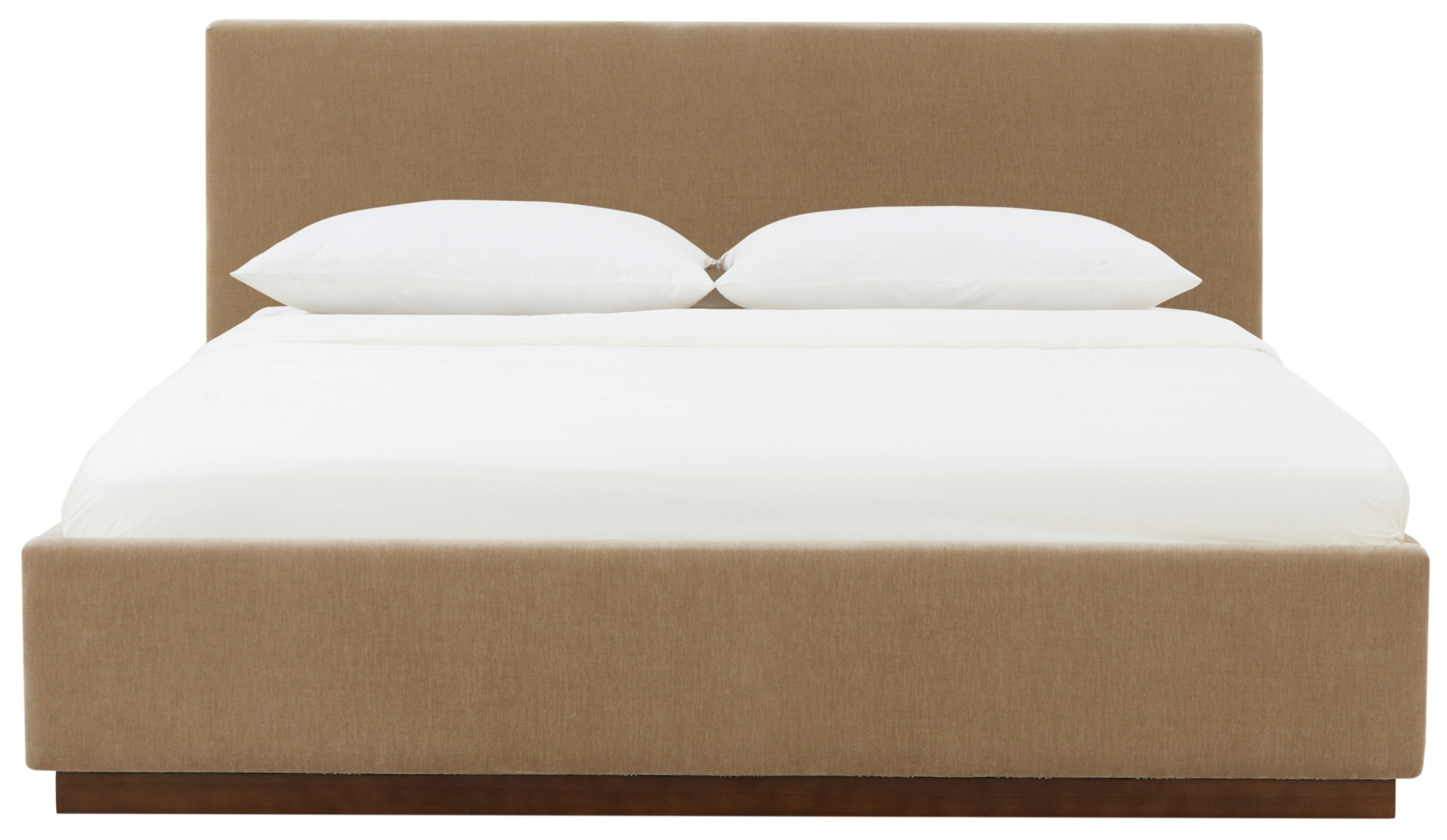 Pippin Upholstered Bed - Light Brown/Walnut - Image 0