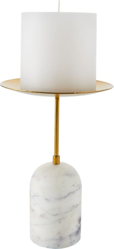 Numa Marble & Brass Candle Stands, Set of 2 - Image 5