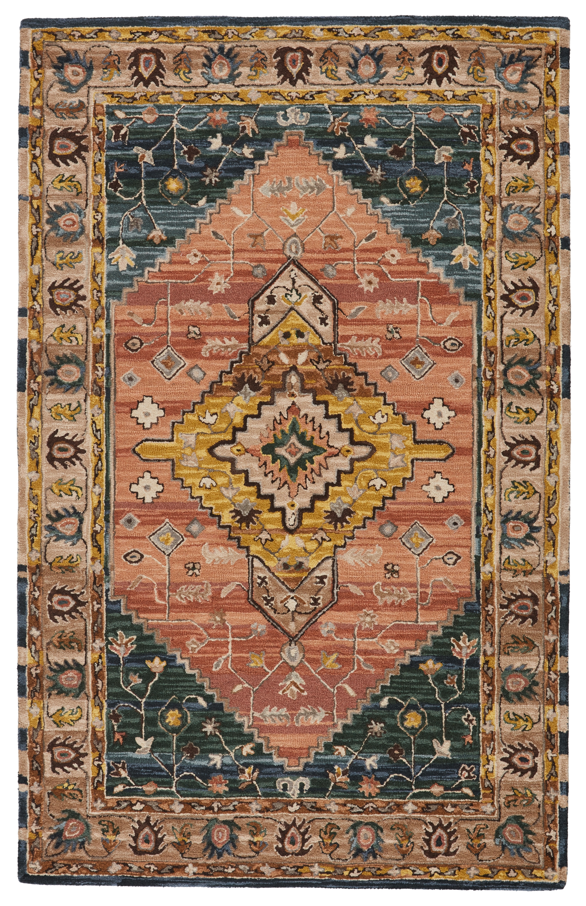 Vibe by Seraphina Handmade Medallion Pink/ Yellow Area Rug (5'X8') - Image 0