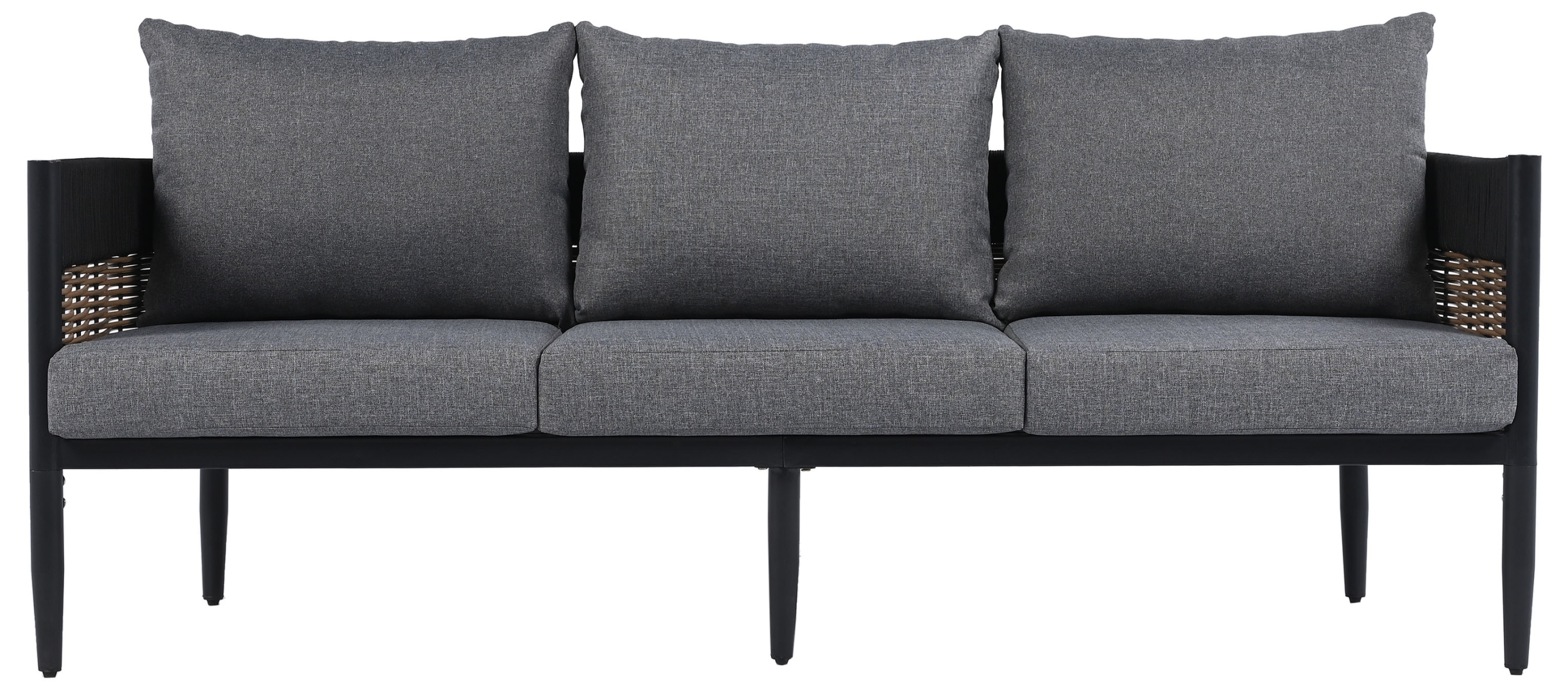 Harrison Indoor-Outdoor 3 Seater Sofa - Black/Grey - Image 0