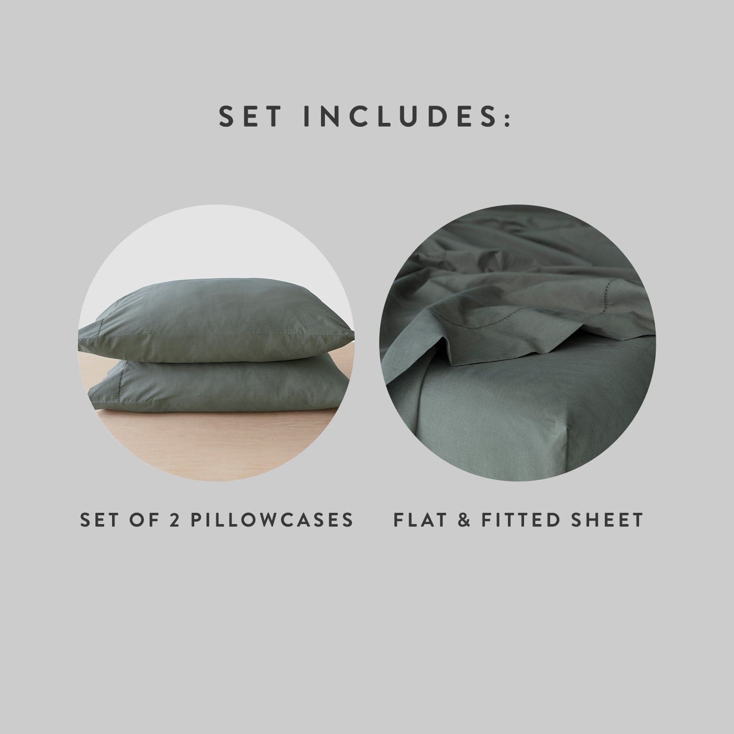 The Citizenry Organic Stonewashed Percale Bed Sheet Set | Queen | Olive - Image 7