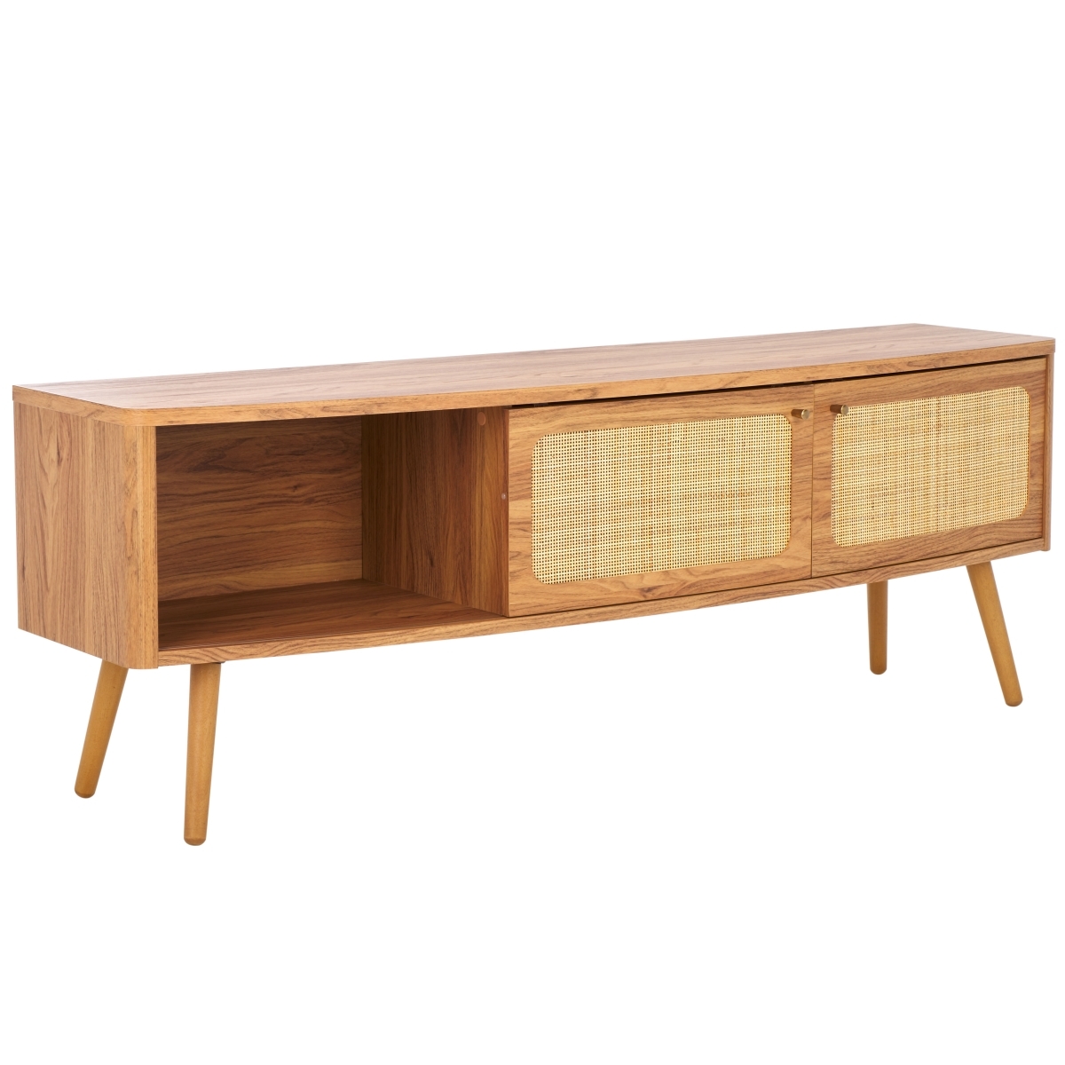 Cielle 2 Door Media Stand - Oak / Natural - Safavieh - Image 5