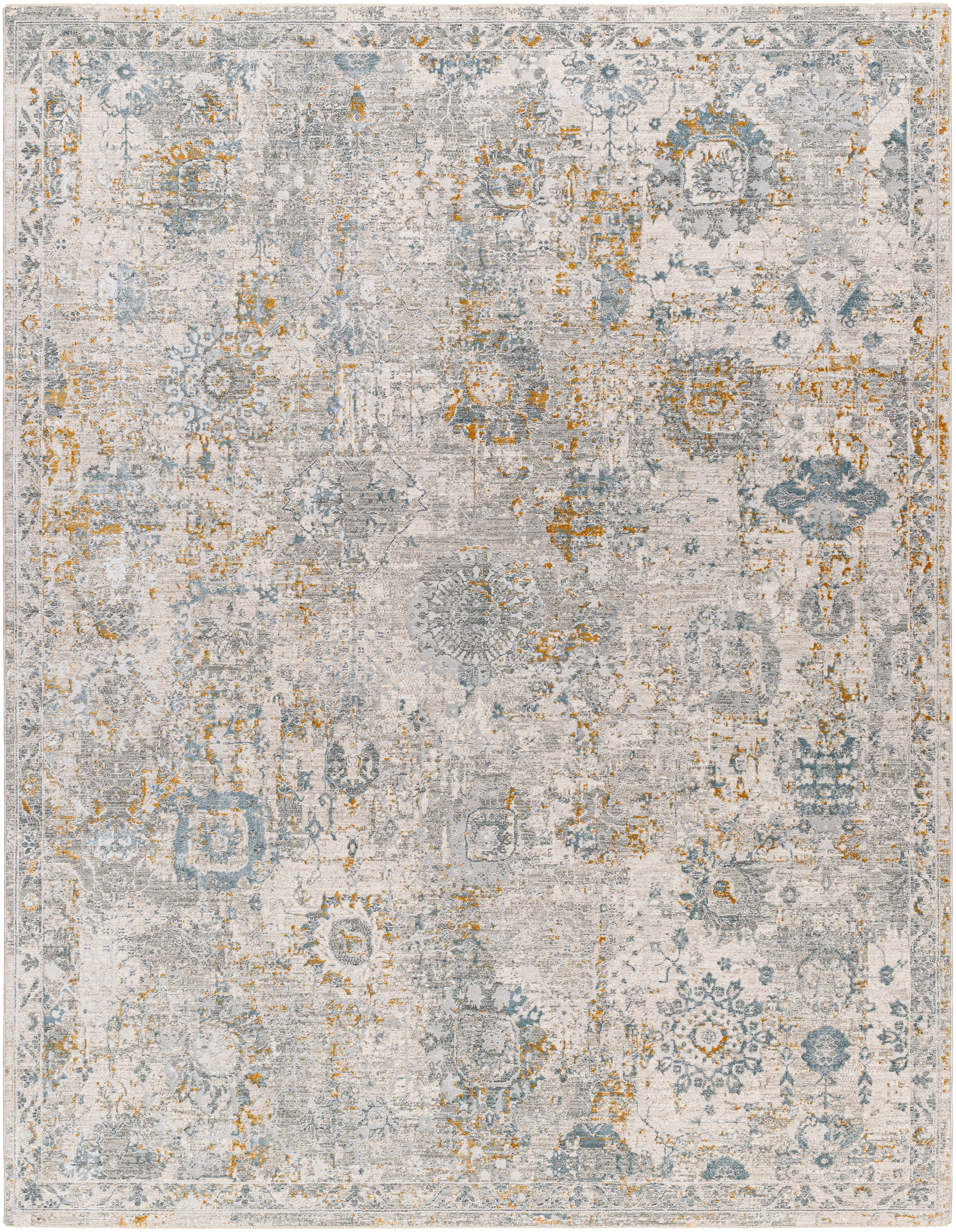 Dresden Gray Indoor 5' x 7'5" Machine Woven Rug - Image 0