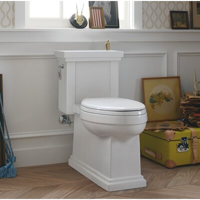 Tresham Comfort Height Skirted One-Piece Compact Elongated 1.28 GPF Toilet with Aquapiston Flush Technology and Left-Hand Trip Lever - Image 0