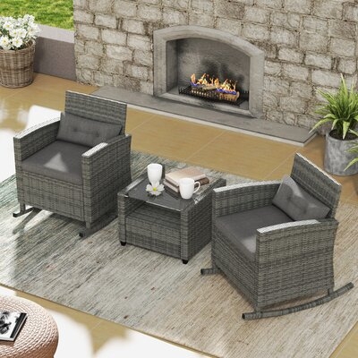 Fuller 3 Piece Rattan Seating Group With Cushion - Image 0